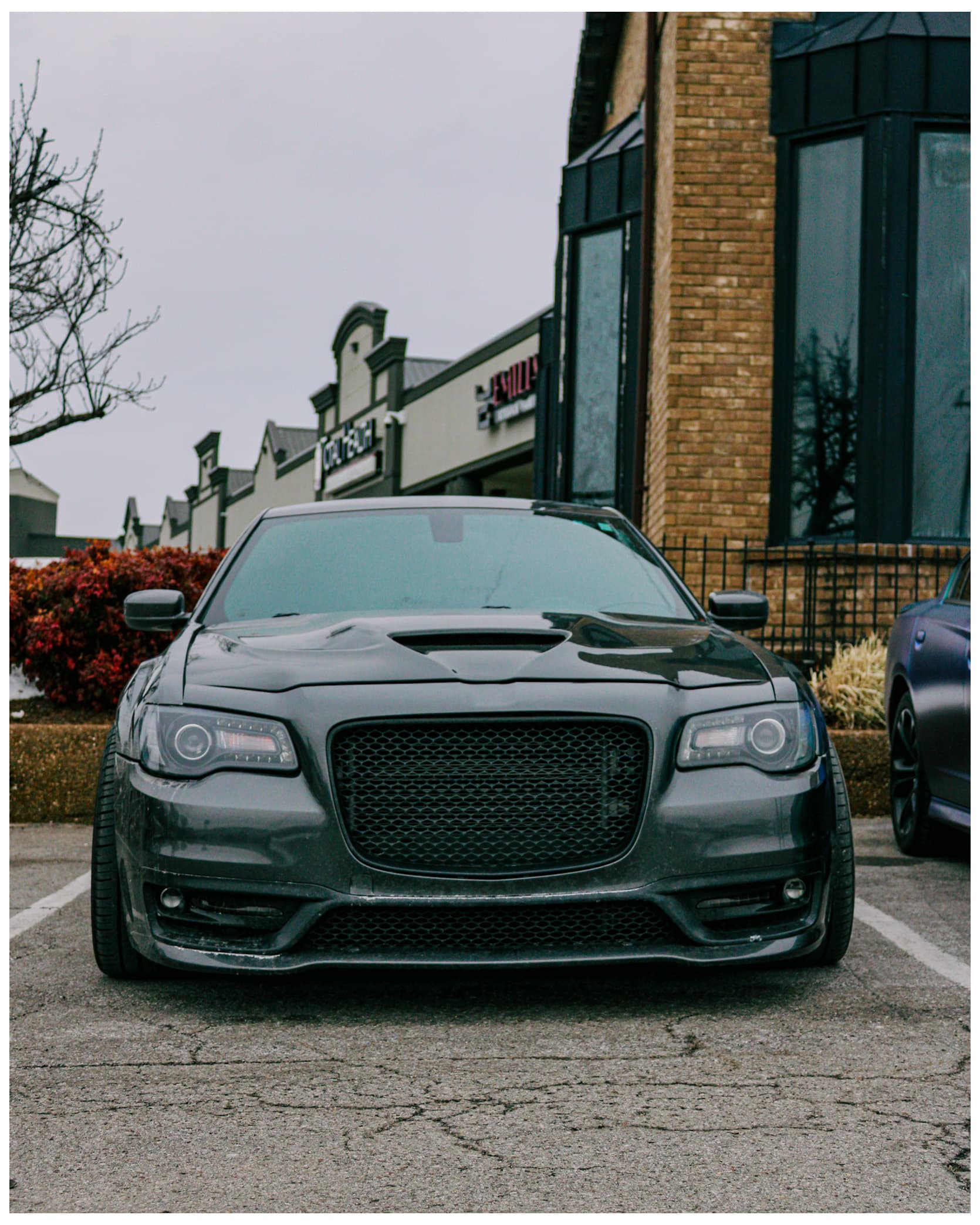 Black Chrysler 300 lowered front view