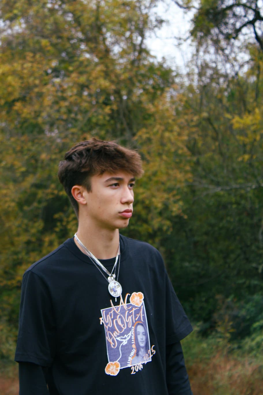 Profile portrait outdoors